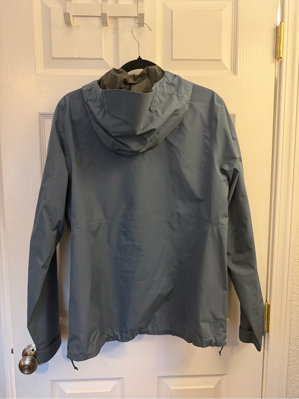 Outdoor Research Women's Large Dusty Blue Waterproof Hooded Rain Jacket - Picture 2 of 5